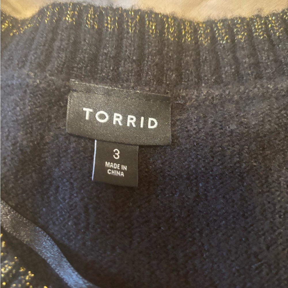 Torrid Black Sweater with Festive Embroidery Christmas Sweater - Picture 5 of 8